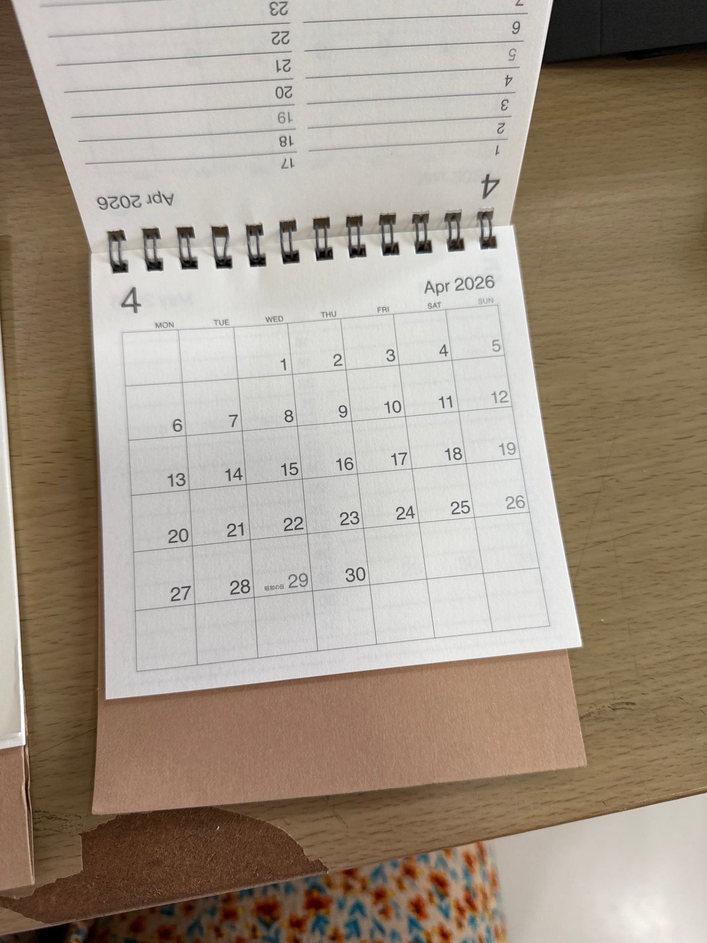 MUJI 2026 Desk Calendars