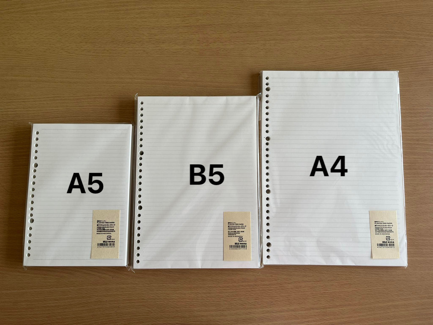 MUJI A5 Binder Paper - Ruled 200 Sheets
