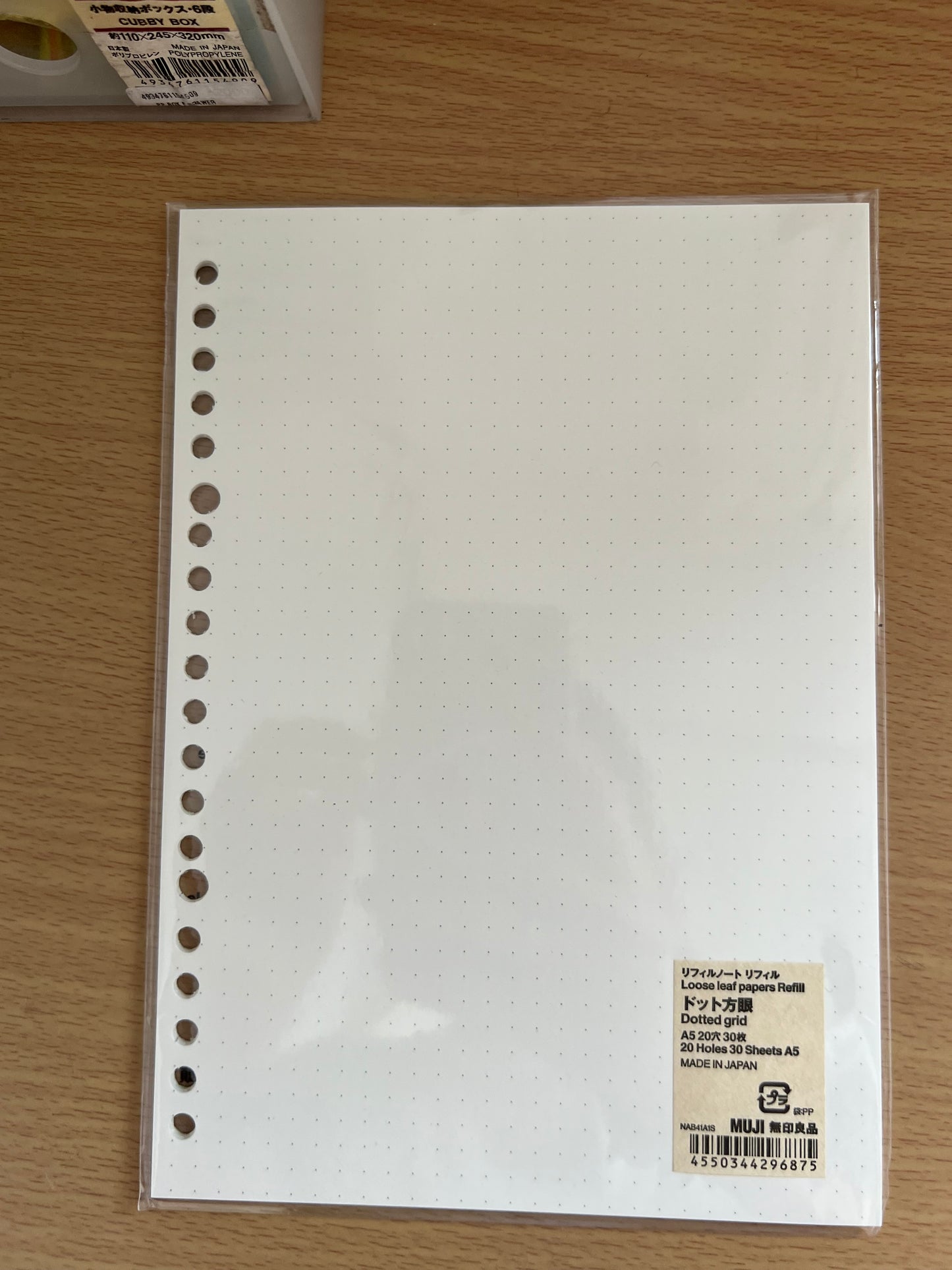 MUJI A5 Binder Refills - Dotted 30 sheets