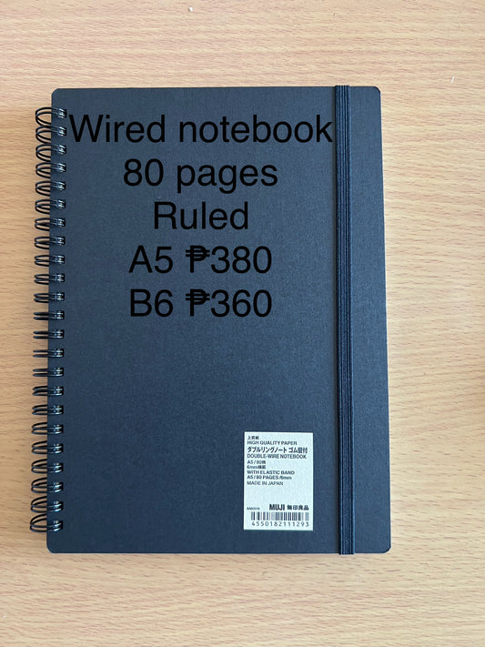 MUJI A5 Wired Notebook- Ruled 80 Pages