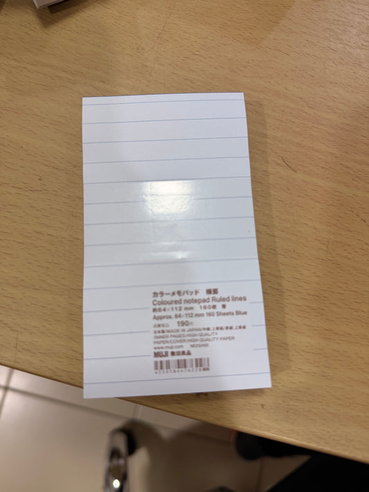 Colored Notepad 64x112mm (160 sheets)