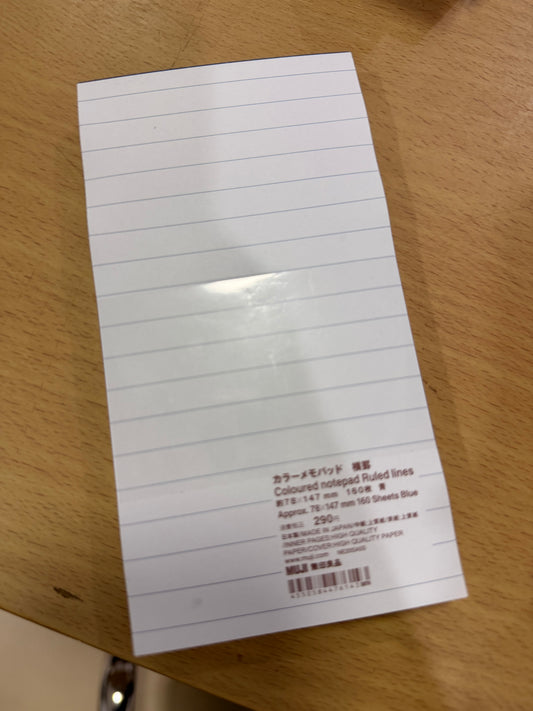 Colored Notepad 78x147mm (160 sheets)