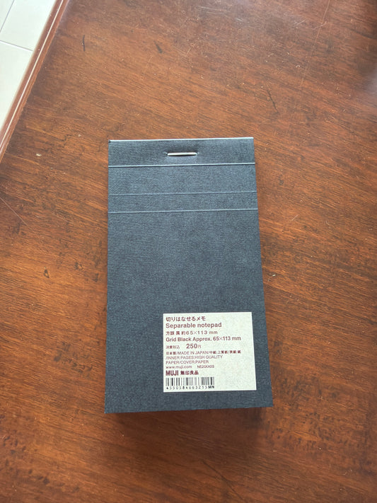 Separable Notepad Grid Black